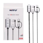 کابل تبدیل HDMI به لایتنینگ / microUSB/ USB-C نیتو مدل NHI03 طول 1٫8 متر